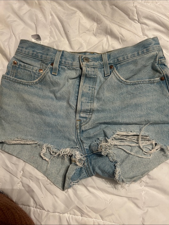 Levi's Pants - Levi's Light Blue Distressed Denim Cutoff Shorts